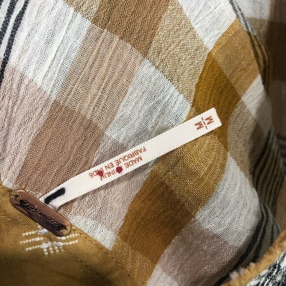 Free People No Stress Midi Dress Plaid Mixed Print in Autumn Size M - Picture 8 of 11